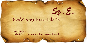 Szávay Euszták névjegykártya